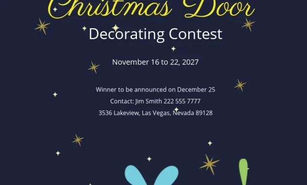 christmas door decorating contest flyer, christmas door decorating flyer, holiday door decorating contest flyer, holiday door decorating flyer, fall door decorating contest flyer, door decorating contest flyer ideas, christmas event flyer template