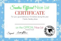 Christmas Nice List Certificate Template Free (2nd Magical Design)