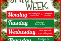 Christmas Spirit Week Flyer Template Free (4th Wonderful Design)