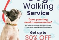 Dog Walking Service Flyer Template Free (4th Professional Design)