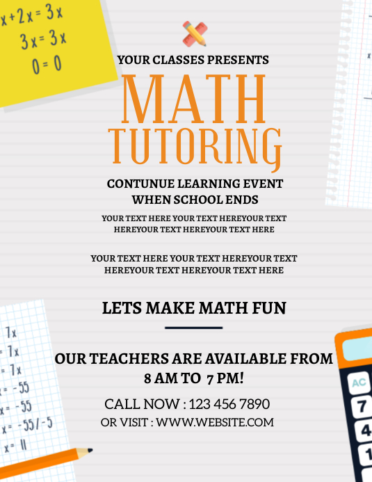 math tutor flyer template, math tutor poster template, free math tutoring flyer template, free printable private tutor flyers, editable tutoring flyer, tutor advertisement sample, free printable tutoring flyer template
