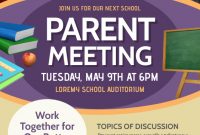 Free Parent Meeting Flyer Template Printable (1st Wonderful Design)