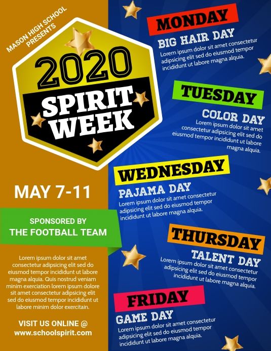 Spirit Week Flyer Template Word Free 18 Dazzling Ideas 