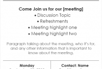 Free Staff Meeting Flyer Template Printable (1st Main Design)