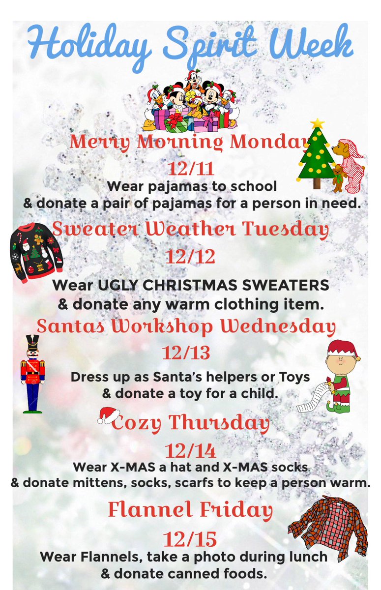 Christmas Spirit Week Flyer Template Pdf