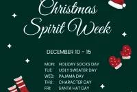 Holiday Spirit Week Flyer Template Free Printable (1st Top Pick)