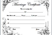Printable Marriage Certificate Template Free (1st Classic Design)