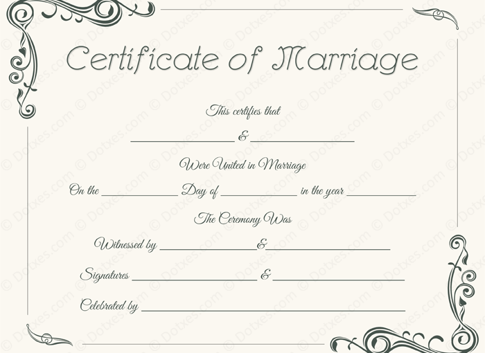 11+ Printable Marriage Certificate Template Free Designs