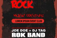 Rock Band Poster Template Free (4th Skyrocket Design)