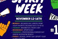 School Spirit Week Flyer Template Free (4th Main Idea)