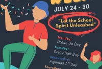School Spirit Week Flyer Template Free Customizable (1st Awesome Design)