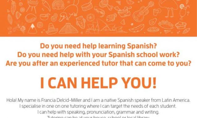spanish tutoring flyer template, spanish tutor flyer, tutoring flyers made by teachers, education advertisement sample, tutor flyer template free, tutoring flyer template word