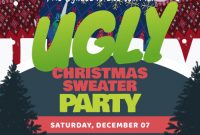 Ugly Christmas Sweater Party Flyer Template Free (4th Fantastic Design)