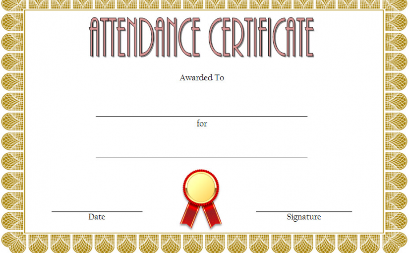 8+ Perfect Attendance Certificate Template Microsoft Word Free Designs