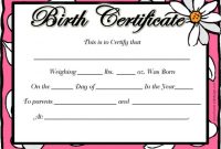Baby Doll Birth Certificate Printable Free (3rd MS Word Format)