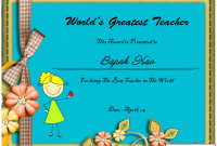 Best Teacher Certificate Free Printable (1st Greatest Format)