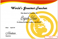 Best Teacher Certificate Free Printable (2nd Greatest Format)