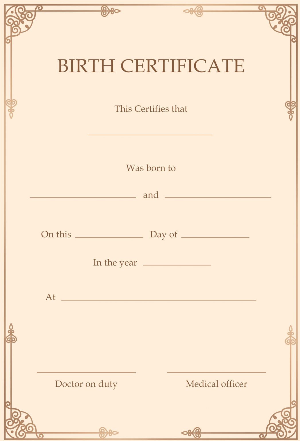 13+ MODERN Birth Certificate Blank Template Free Designs