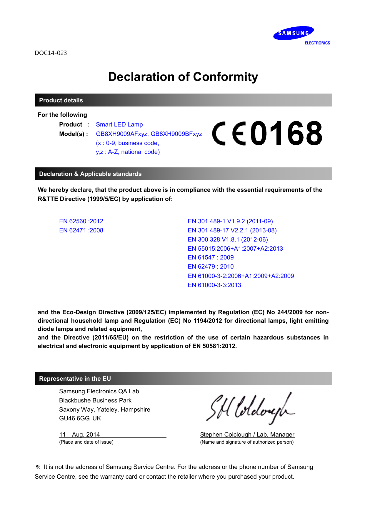 CE Declaration of Conformity Template Word Free (2nd Official Format ...