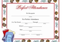 Certificate for Perfect Attendance in School Free (2nd Top Doc Format)