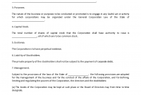 Certificate of Increase of Capital Stock Template Free (2nd PDF Format)