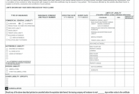 Free Fillable Certificate of Insurance Form Template (2nd Printable Format)