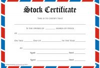 Free Printable Blank Stock Certificate Template (1st Word Format)