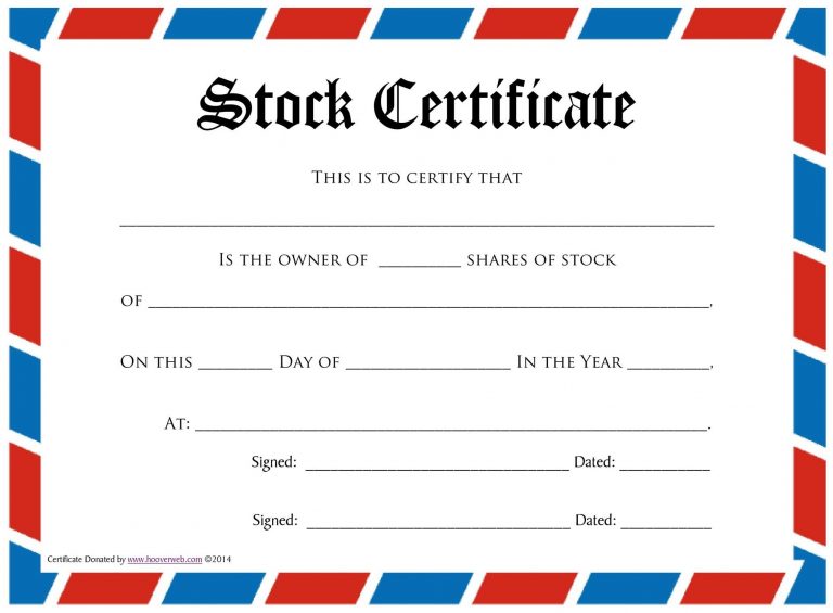 Certificate of Stock Ownership Template Free (11+ Official Designs)