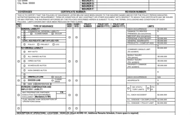certificate of insurance blank form, certificate of insurance fillable form free, fillable certificate of insurance form, acord certificate of insurance blank form, certificate of liability insurance form, certificate of general liability insurance form, certificate of liability insurance acord 25