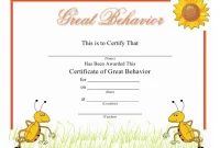 Free Printable Good Behavior Certificate Template Free (3rd Funny Design)