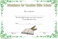 Free Printable Vacation Bible School Attendance Certificates (1st Religious Design)