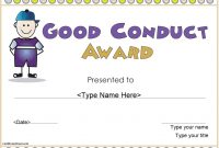 Good Conduct Award Certificate Free Printable (1st Wonderful Design)