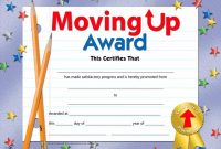 Moving Up Certificate Template Free Printable (3rd PDF Format)