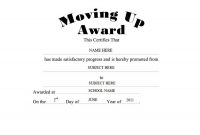 Moving Up Certificate Template Free Printable (4th PDF Format)