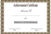 Perfect Attendance Award Template Free Printable (1st Word Format)