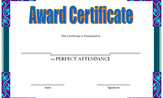 free printable perfect attendance award certificate, perfect attendance award template free, best attendance award certificate, certificate of attendance template word, employee perfect attendance award, free editable certificates of attendance, free printable attendance certificates