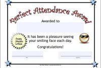 Perfect Attendance Award Template Free Printable (4th Word Format)