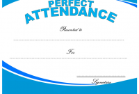 Perfect Attendance Certificate Template Word Free (2nd Main Format)