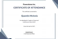 Perfect Attendance Certificate for Employees Free (3rd PDF Format)