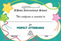 Perfect in Attendance Certificate Free Download (1st Wonderful Design)