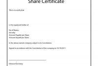 Share Certificate Template Excel Free (3rd Printable Format)