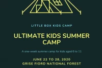 Summer Camp Flyer Doc Format Free (2nd Basic Template Design)