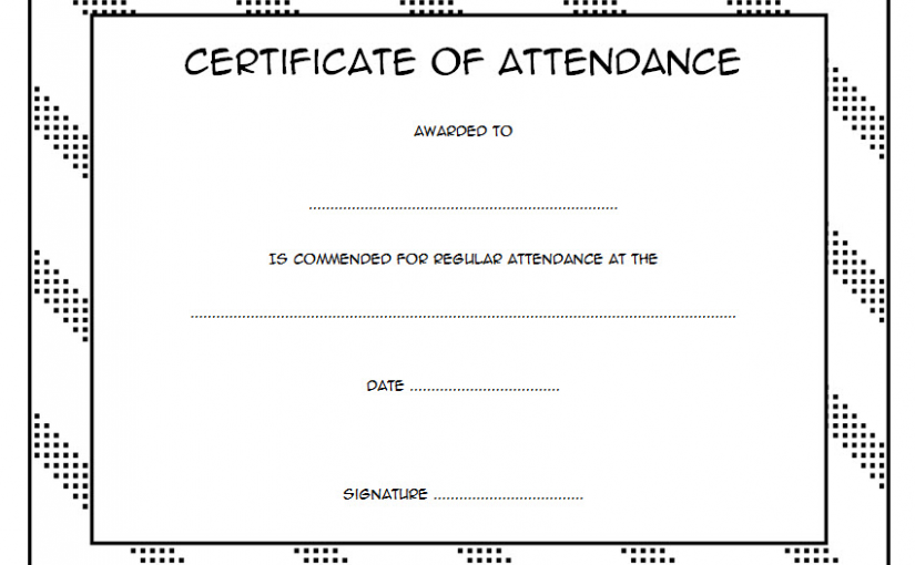 7+ Sunday School Perfect Attendance Certificate Template Free Ideas