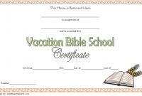 Vacation Bible School Certificate Template Free Customizable (2nd Wonderful Design)