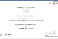 Bloodborne Pathogen Training Certificate Template Free Printable (3rd Microsoft Word Format)