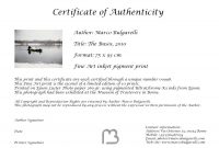 Fine Art Photography Certificate of Authenticity Template Free (3rd Artwork Design Concept)
