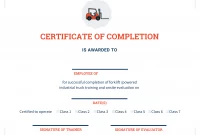 Forklift Truck Training Certificate Template Free Printable (1st Official Format)