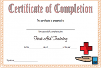 Free Blank CPR First Aid Certificate Template (2nd Best Completion Design)