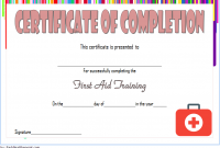 Free Blank CPR First Aid Certificate Template (3rd Best Completion Design)
