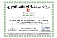 OSHA Bloodborne Pathogen Training Certificate Free Printable (3rd Official Design)